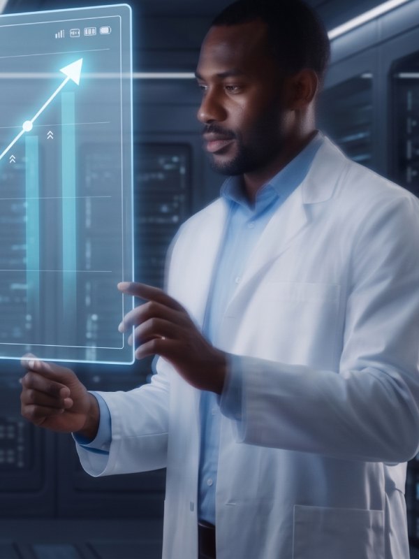 Medical professional analyzing growth data